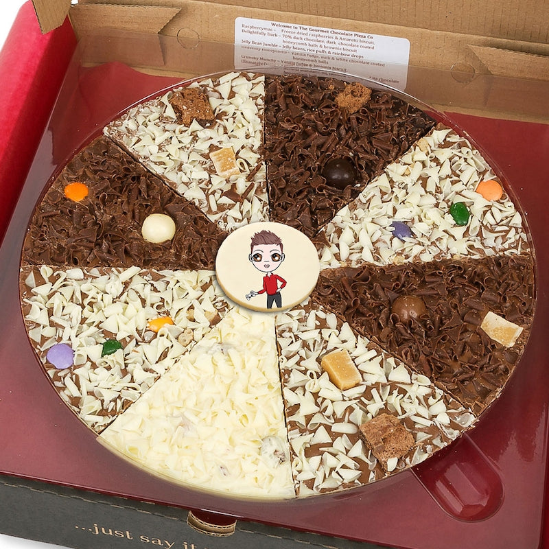 Jnr Boys Personalised Chocolate Pizza – Delicious Dilemma - Image 1