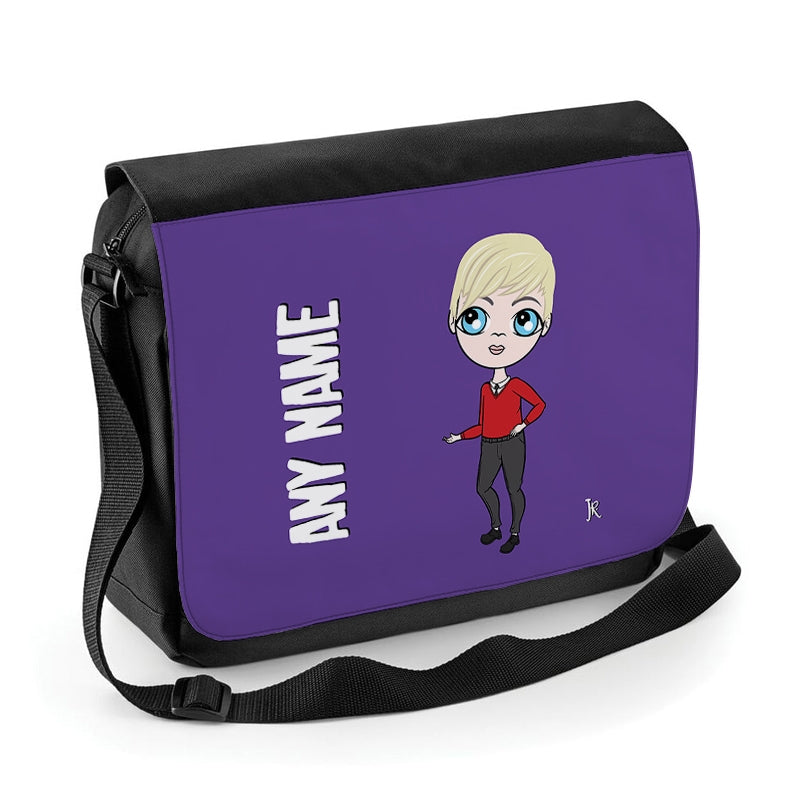 Jnr Boys Personalised Purple Messenger Bag - Image 1