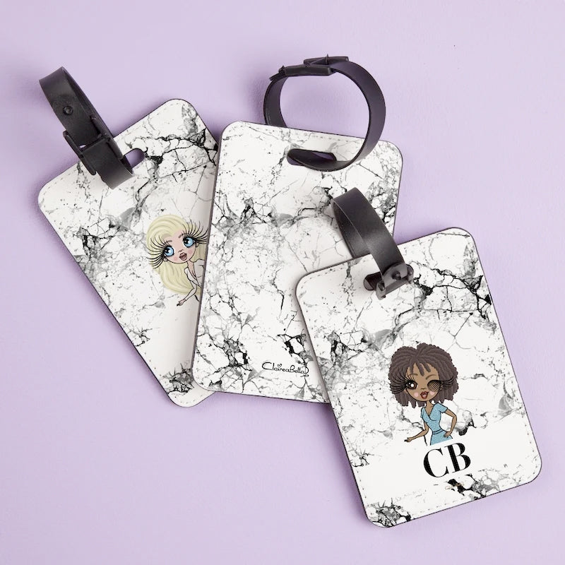 ClaireaBella Personalised LUX Black and White Passport Cover & Luggage Tag Bundle - Image 3
