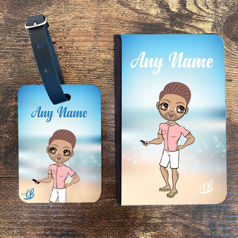MrCB Personalised Beach Colours Passport Cover & Luggage Tag Bundle - Image 1