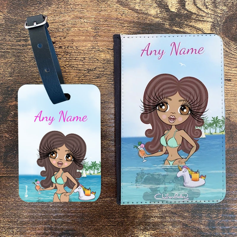 ClaireaBella Personalised Seaside Cocktails Passport Cover & Luggage Tag Bundle - Image 1