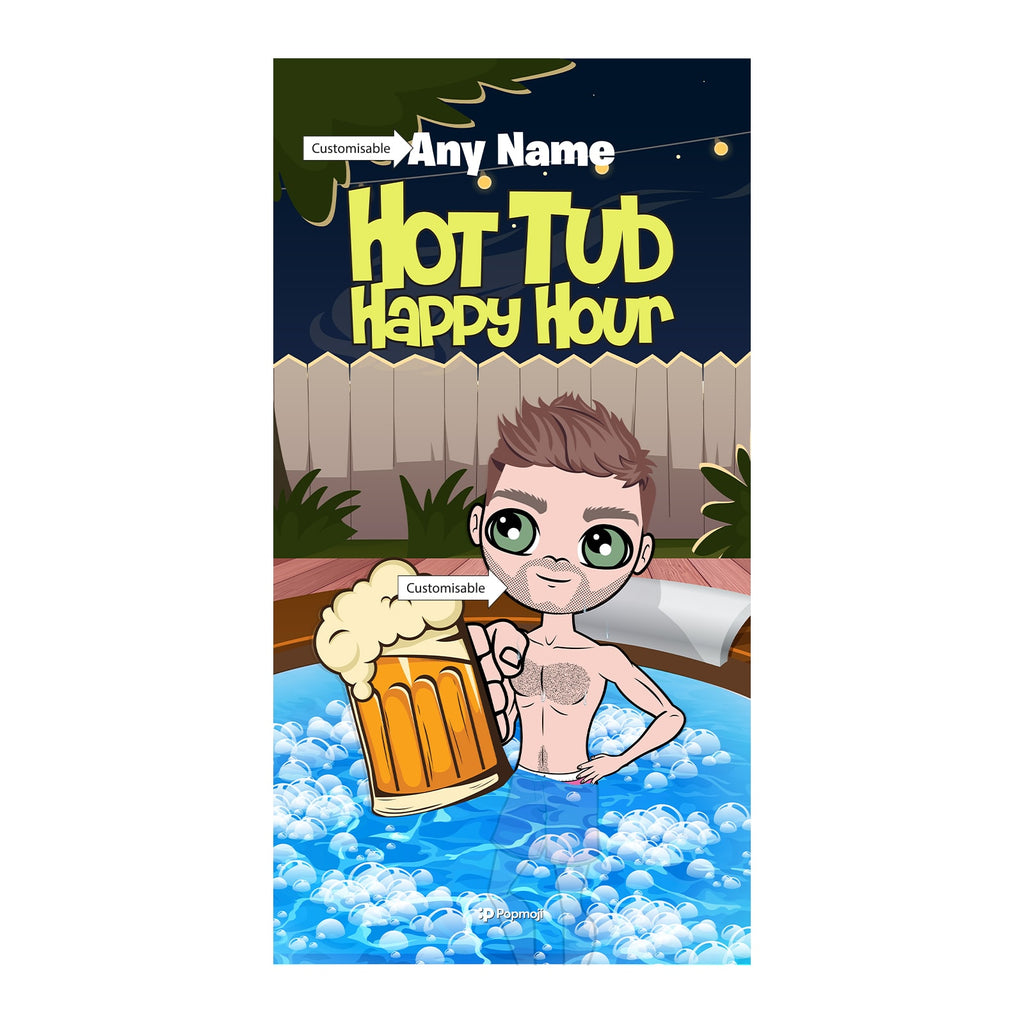 MrCB Hot Tub Happy Hour Beach Towel