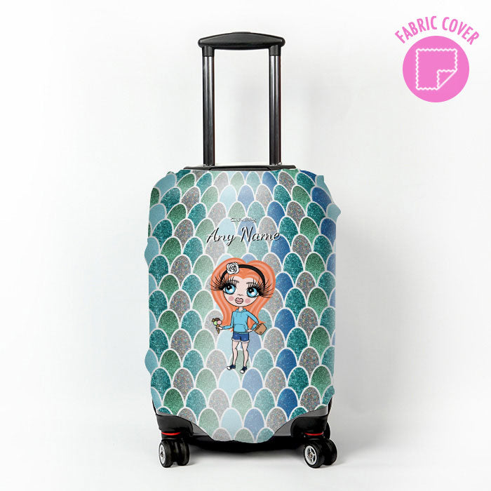 ClaireaBella Girls Mermaid Glitter Effect Suitcase Cover