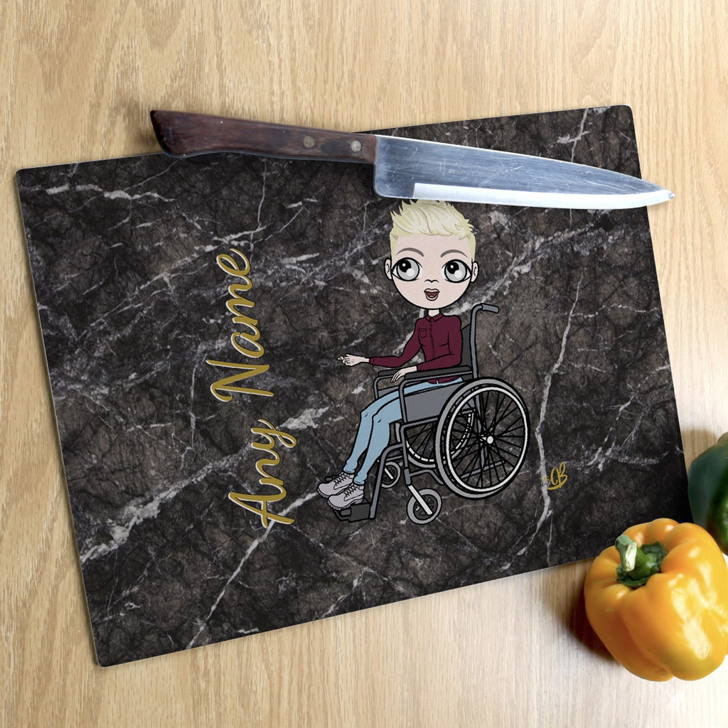 MrCB Wheelchair Glass Chopping Board - Marble Effect - Image 2