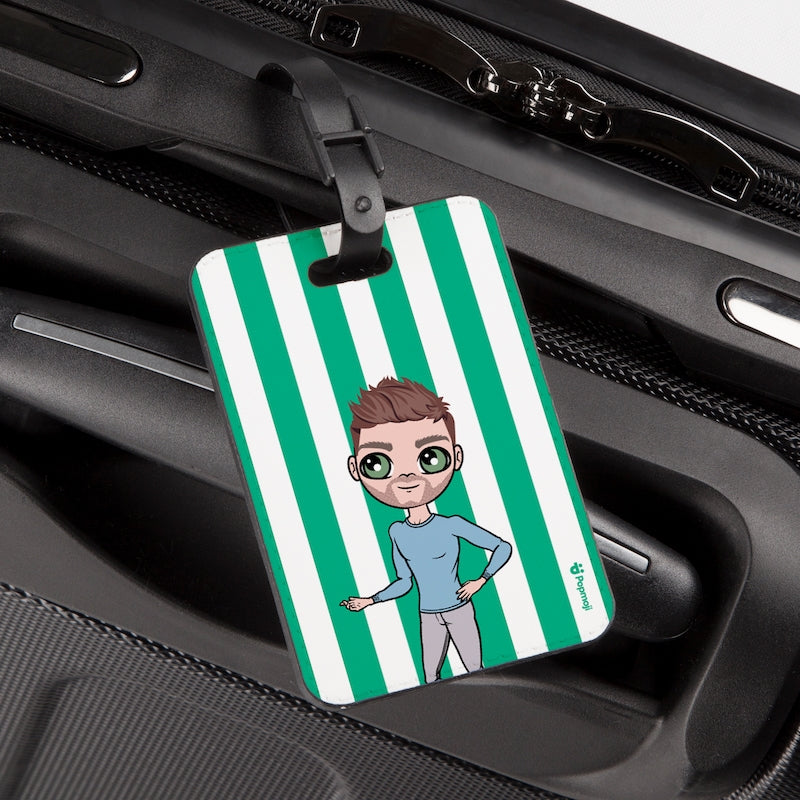 MrCB Personalised Green Stripe Luggage Tag - Image 4