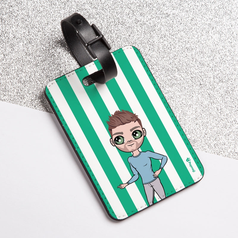 MrCB Personalised Green Stripe Luggage Tag - Image 3