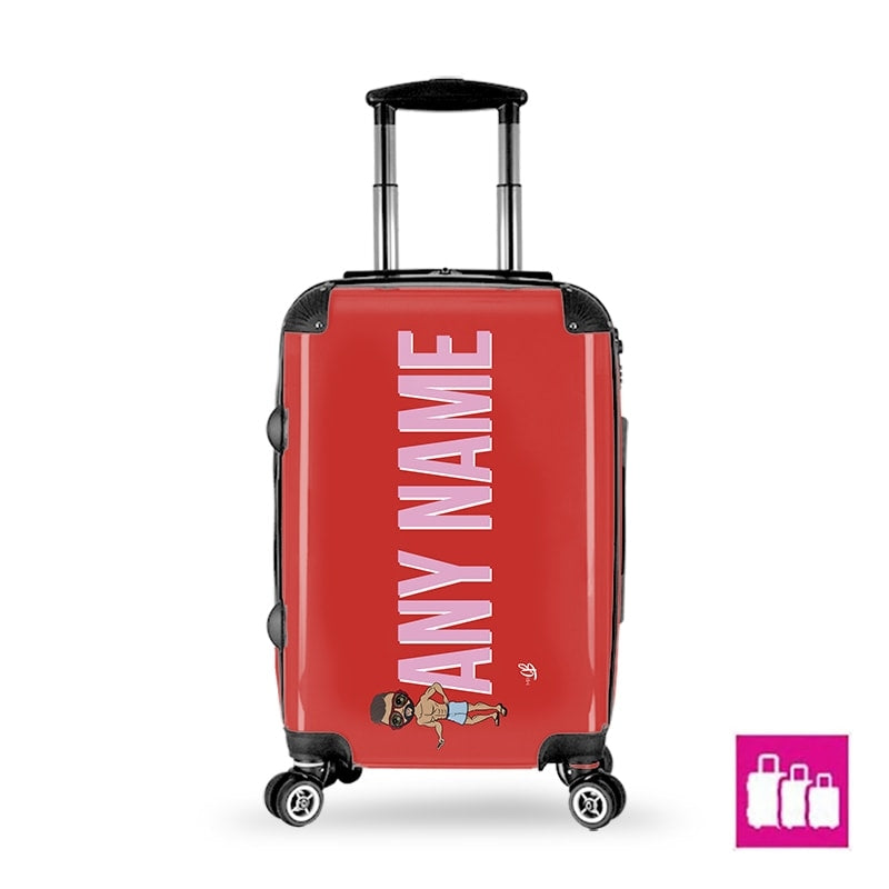 MrCB Red Bold Name Suitcase - Image 1