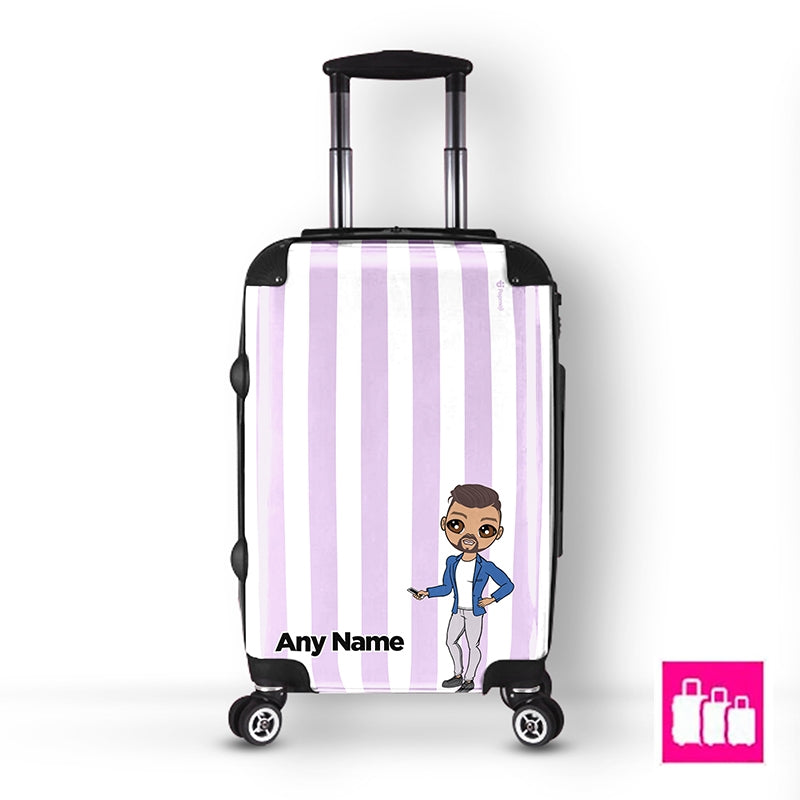 MrCB Personalised Lilac Stripe Suitcase Toxic Fox