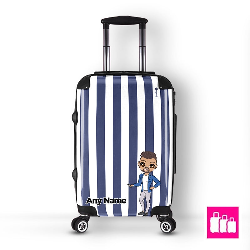 MrCB Personalised Navy Stripe Suitcase - Image 1