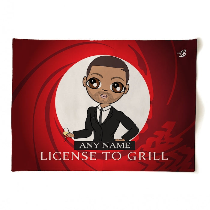 MrCB Personalised License To Grill Tea Towel - Image 1