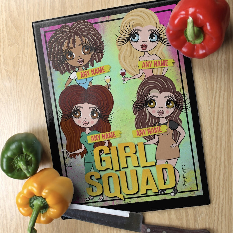 Multi Character Glass Chopping Board - 4 Girl Squad - Image 3