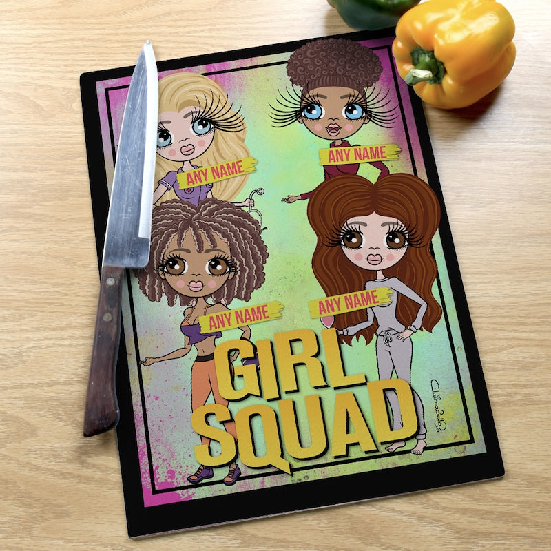 Multi Character Glass Chopping Board - 4 Girl Squad - Image 1