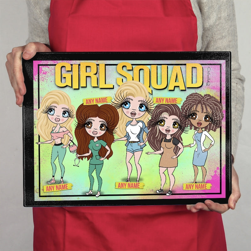 Multi Character Glass Chopping Board - 5 Girl Squad - Image 1
