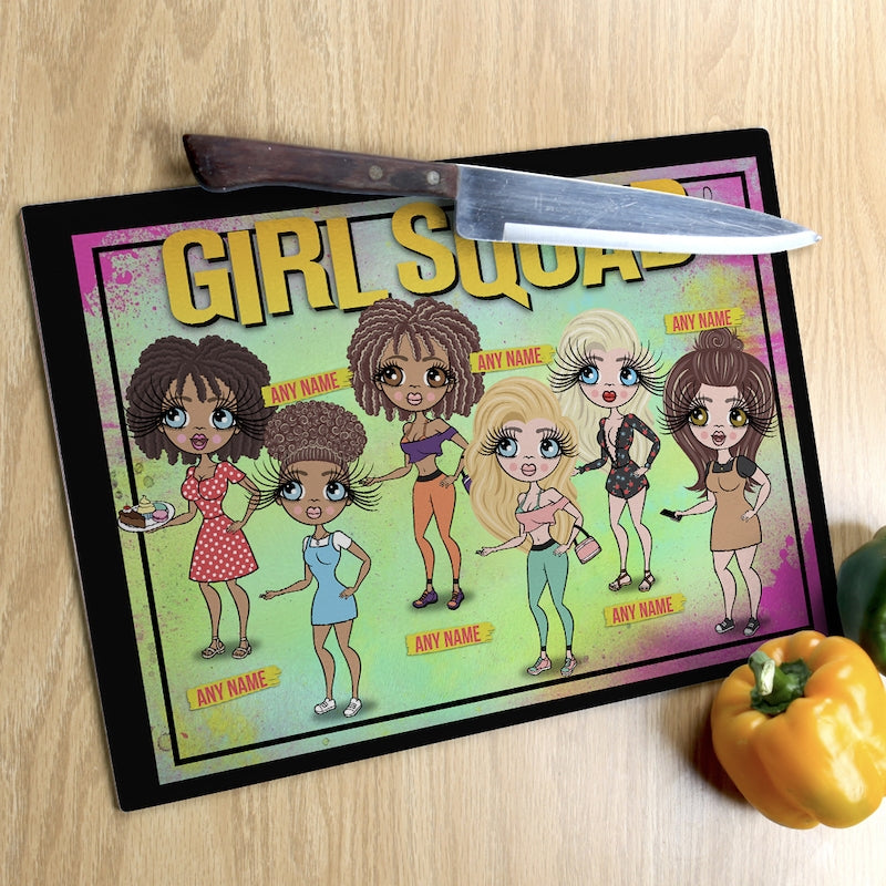 Multi Character Glass Chopping Board - 6 Girl Squad - Image 3