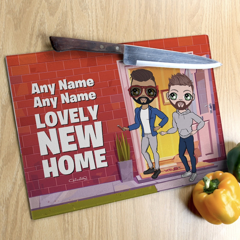 Multi Character Glass Chopping Board - New Home - Image 1