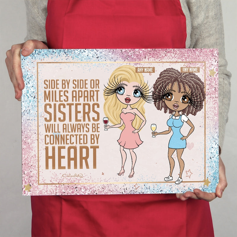 Multi Character Glass Chopping Board - 2 Sisters - Image 1