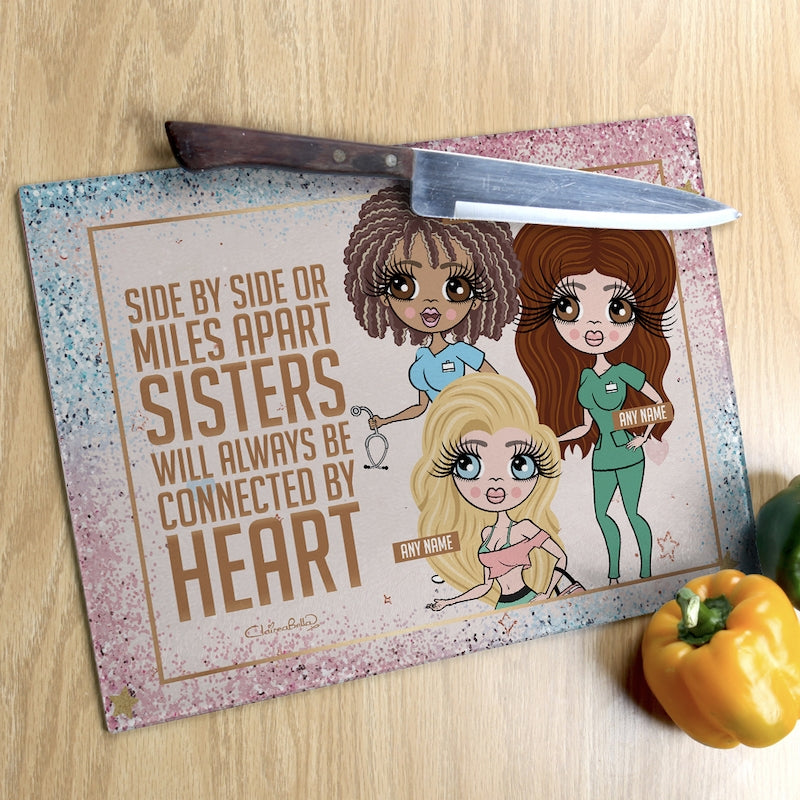 Multi Character Glass Chopping Board - 3 Sisters - Image 3