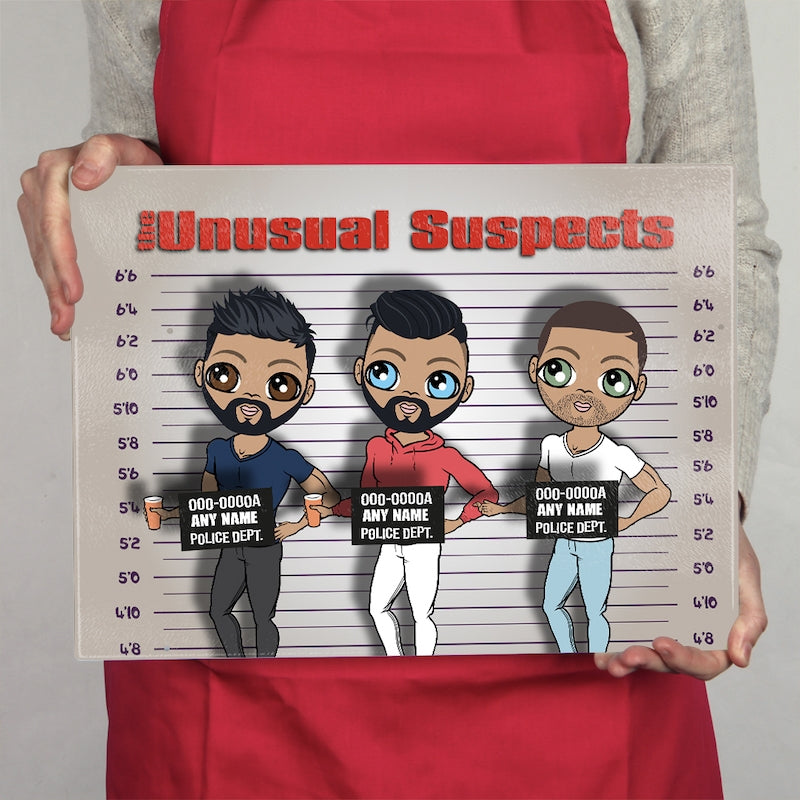 Multi Character Glass Chopping Board - Unusual Suspects 3 Adults - Image 4