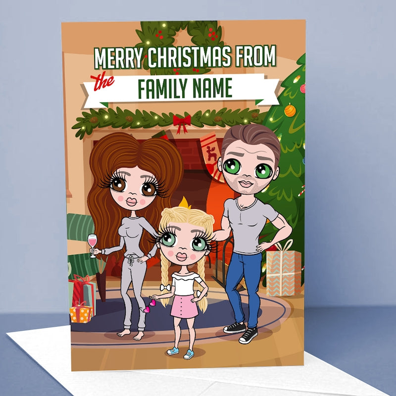 Multi Character Family Of 3 Merry Christmas Card - Image 4