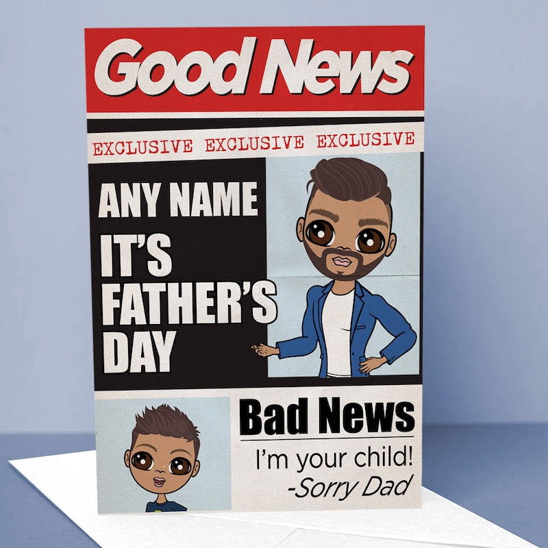 Multi Character Good News Man And Child Card - Image 1