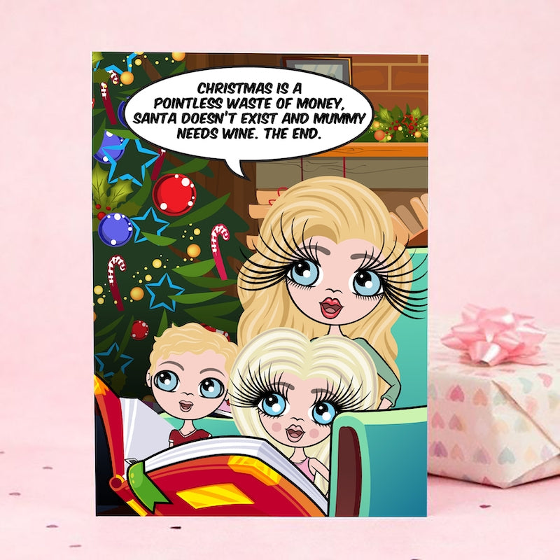 Multi Character Woman And 2 Children Christmas Story Card - Image 1