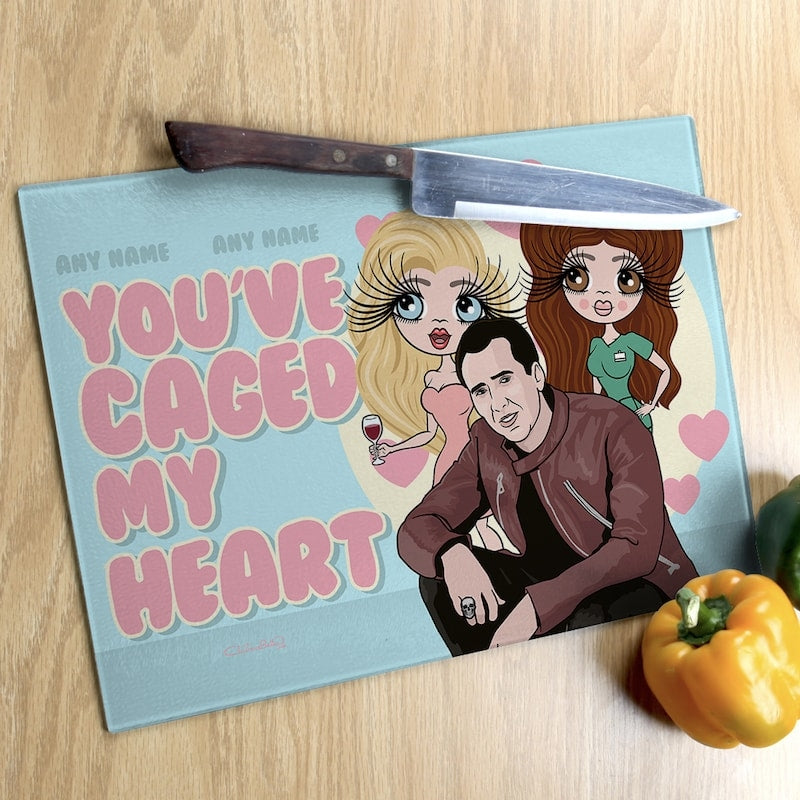 Multi Character Couples Caged Heart Chopping Board - Image 5