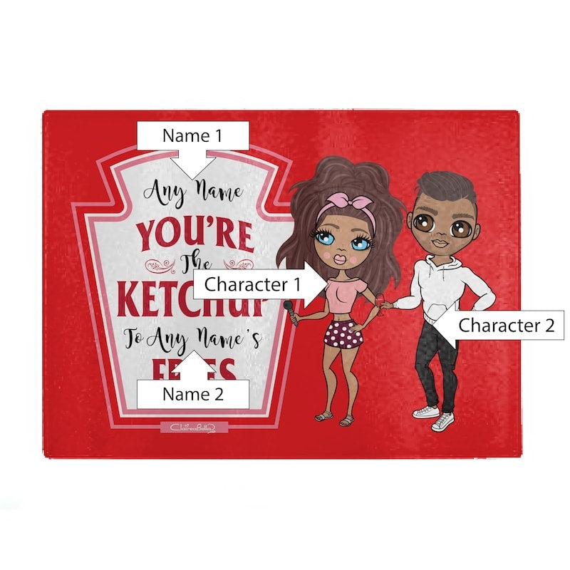 Multi Character Couples Ketchup To My Fries Chopping Board - Image 2