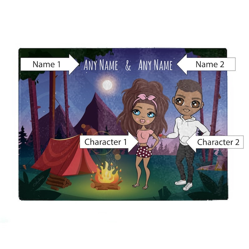 Multi Character Couples Romantic Camping Chopping Board - Image 2