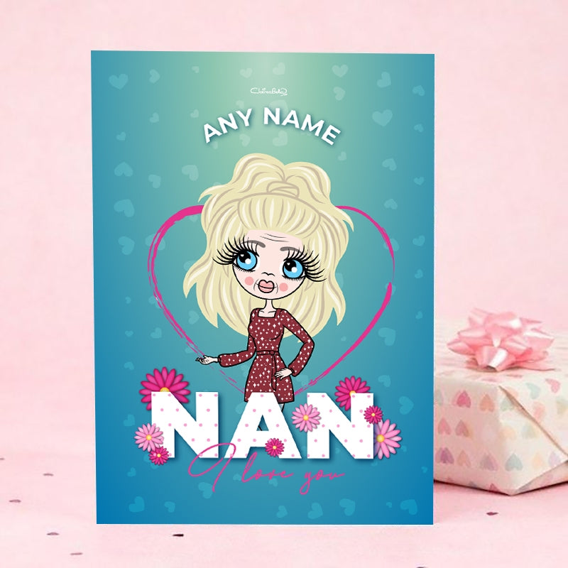 ClaireaBella Personalised Nan I love you Card - Nan - Image 1