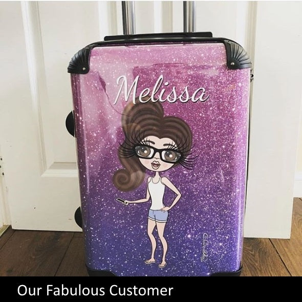 ClaireaBella Ombre Glitter Effect Suitcase - Image 8