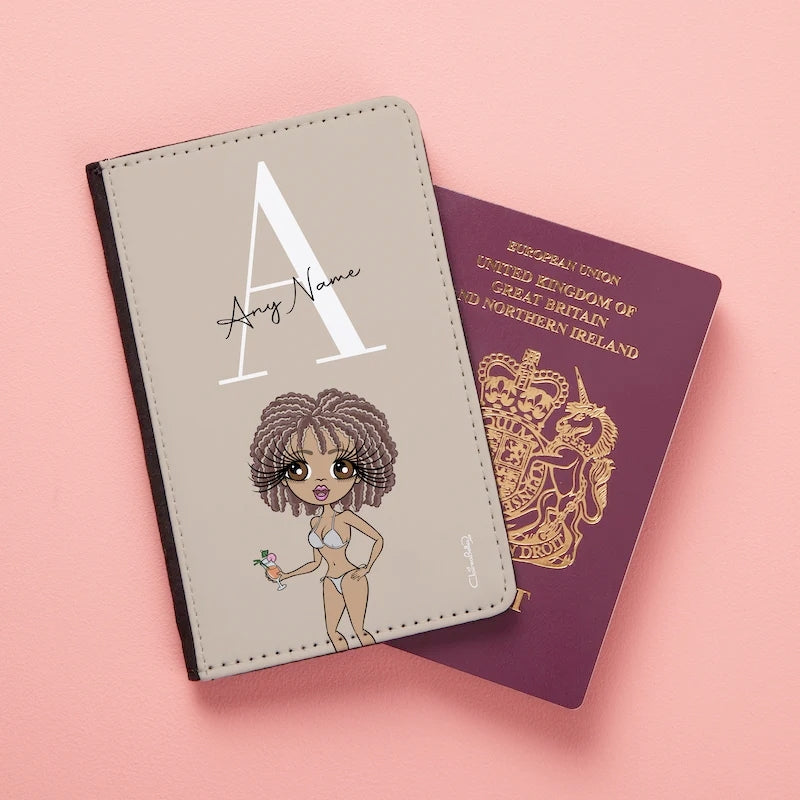 ClaireaBella Personalised LUX Initial Nude Passport Cover & Luggage Tag Bundle - Image 2