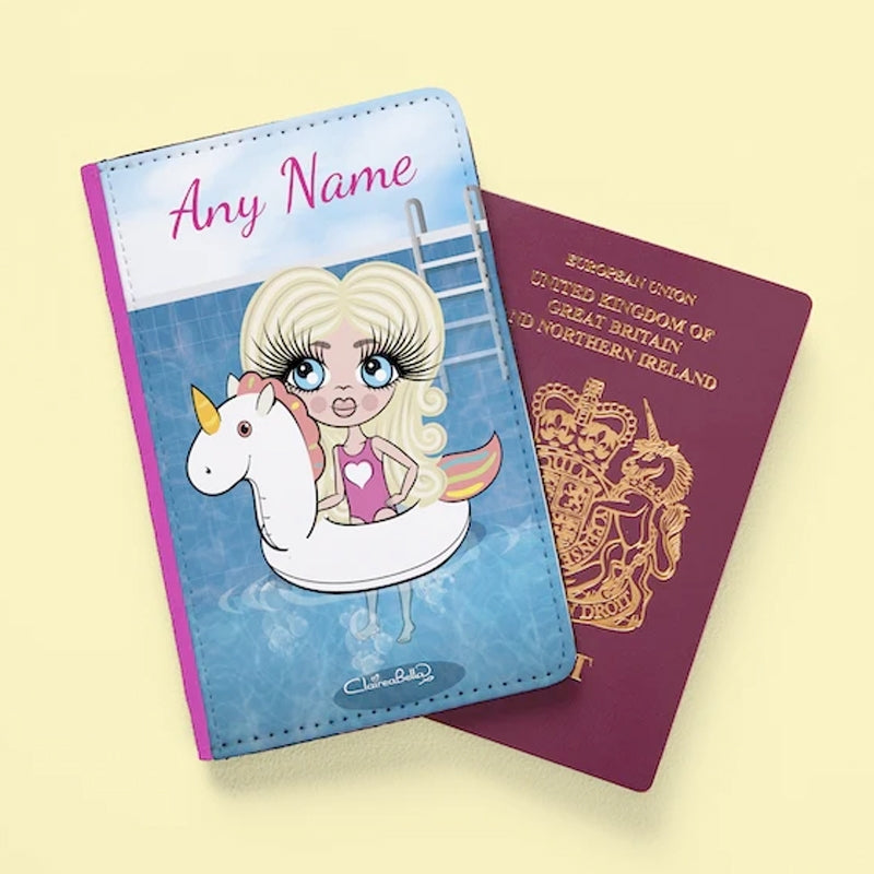 ClaireaBella Girls Personalised Unicorn Float Passport Cover & Luggage Tag Bundle - Image 3