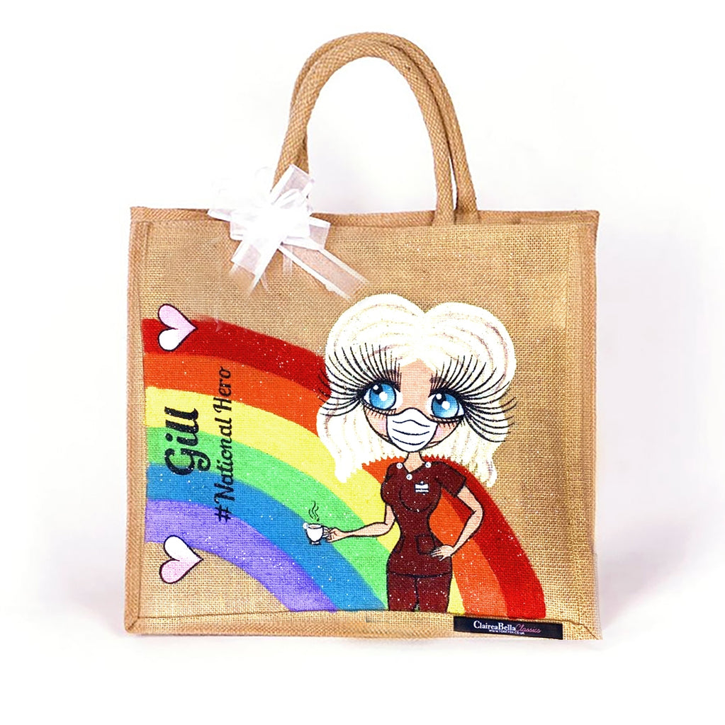 ClaireaBella Large Rainbow Jute Bag - Image 1