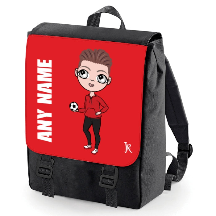 Jnr Boys Red Print Backpack - Image 1