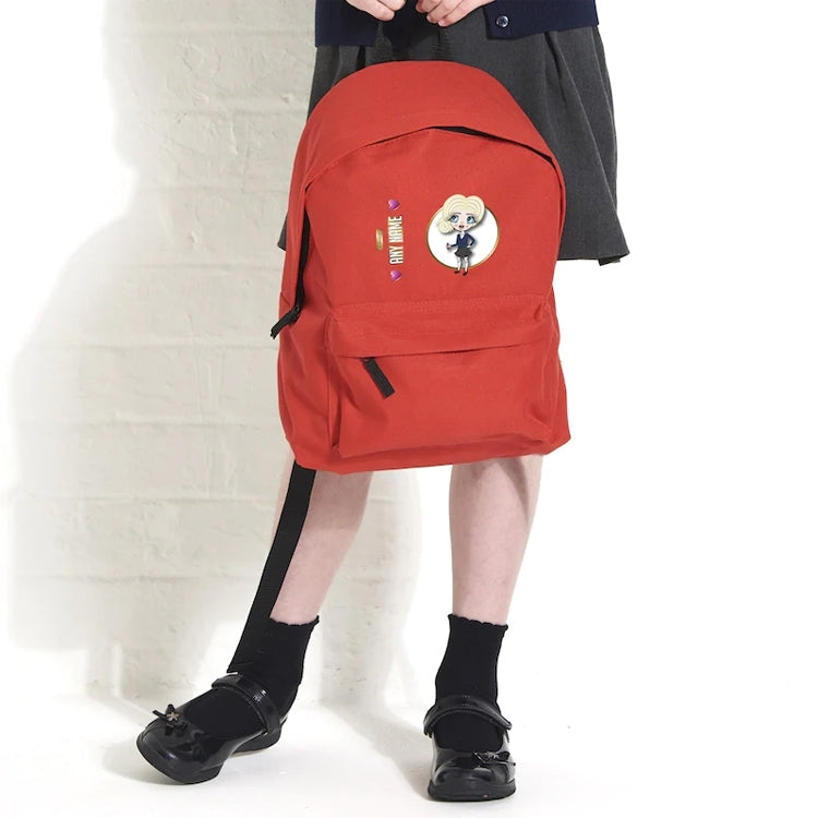 ClaireaBella Girls Personalised Red Rucksack & Water Bottle Bundle - Image 2