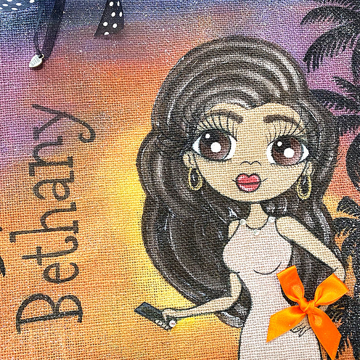 ClaireaBella Tropical Sunset Large Jute Bag
