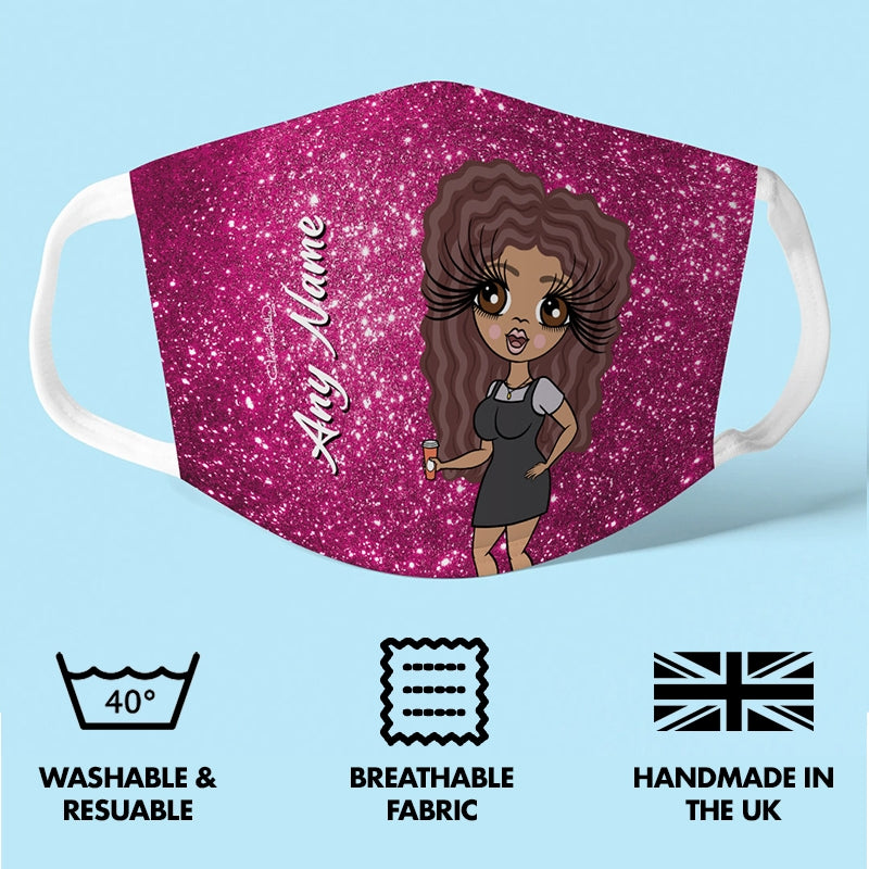 ClaireaBella Personalised Glitter Effect Reusable Face Covering - Image 2