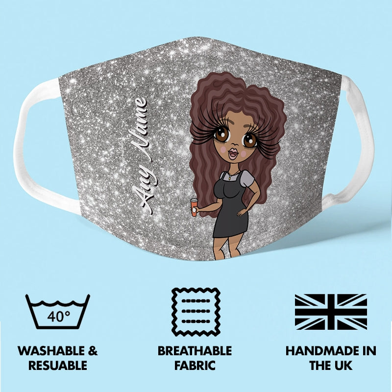 ClaireaBella Personalised Glitter Effect Reusable Face Covering - Image 5