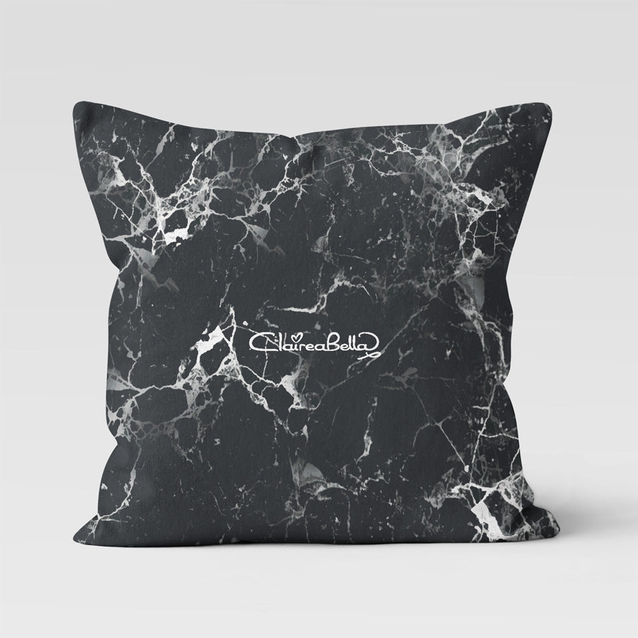 ClaireaBella Personalised LUX Black Marble Cushion