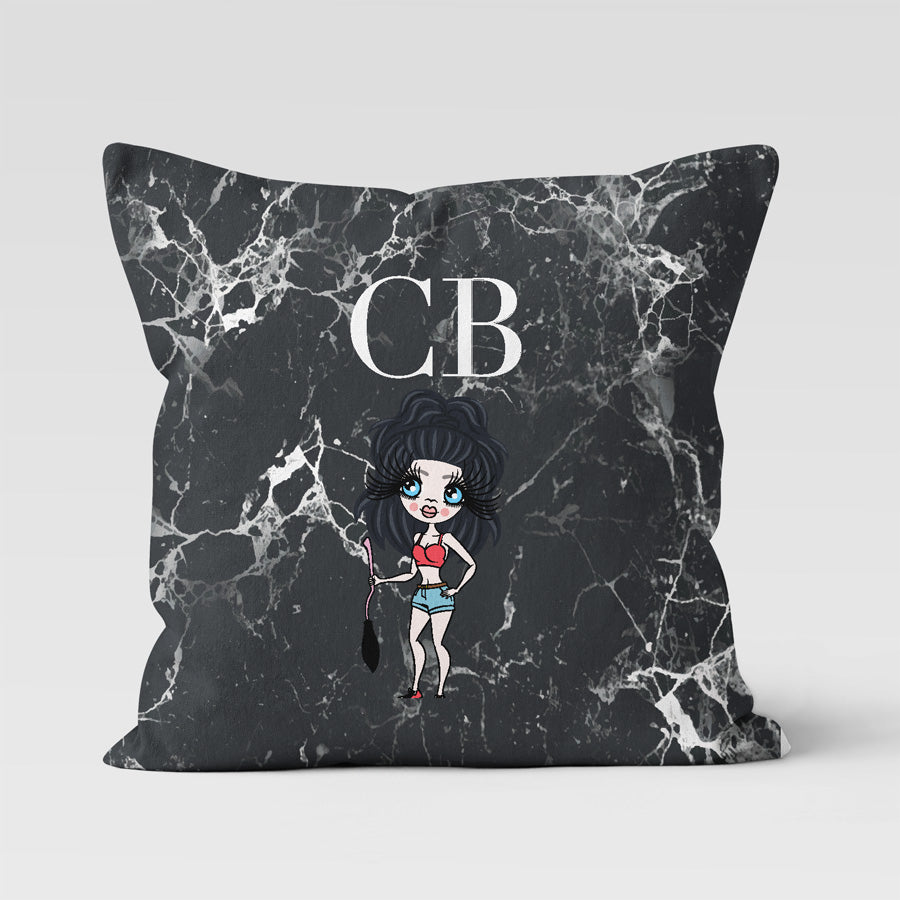 ClaireaBella Personalised LUX Black Marble Cushion