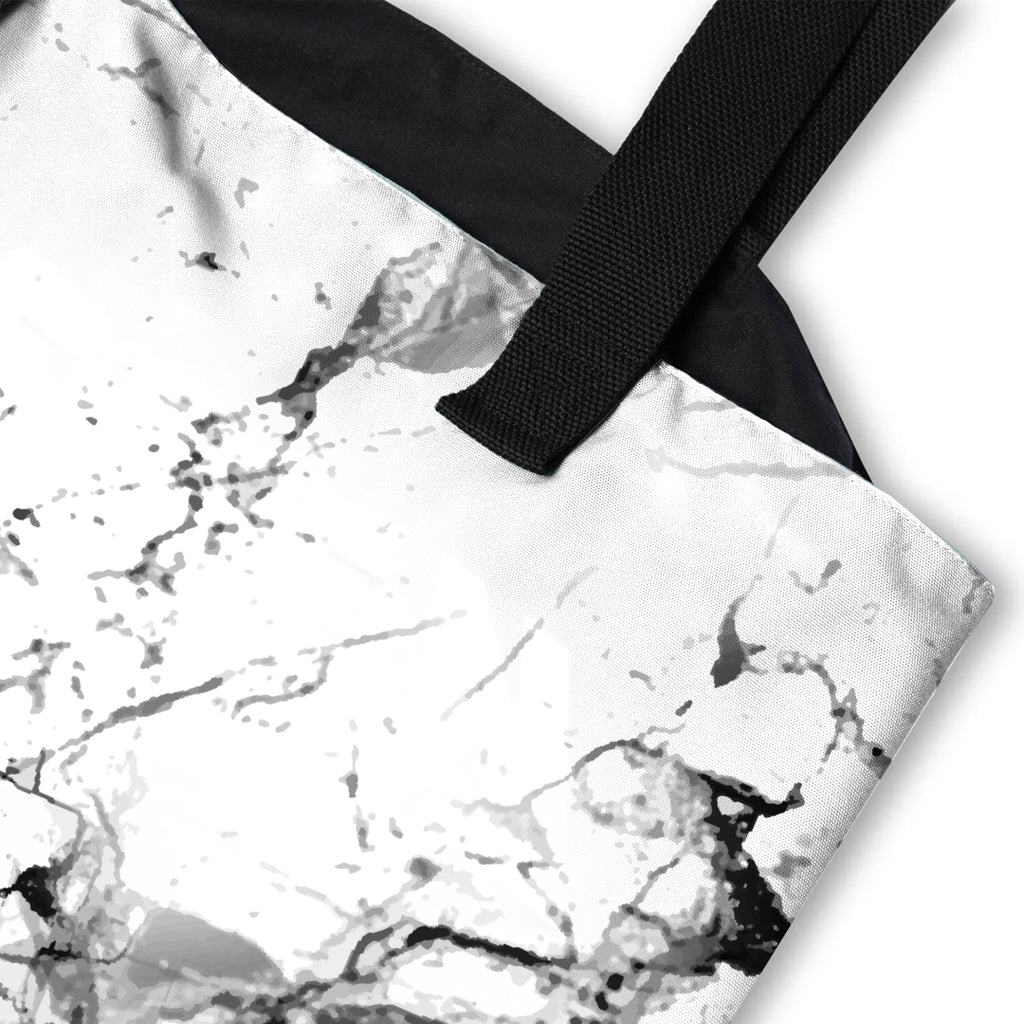 Personalised LUX Black and White Marble Beach Bag