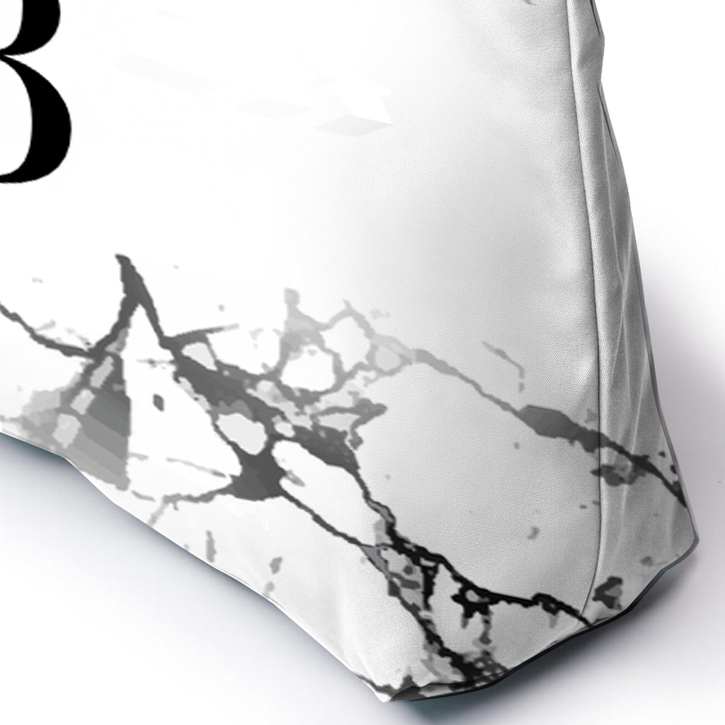 Personalised LUX Black and White Marble Beach Bag