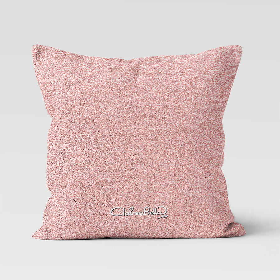 ClaireaBella Girls Personalised Blush Glitter Cushion