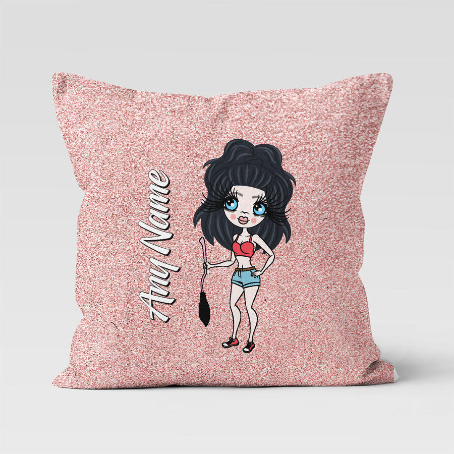 ClaireaBella Personalised Blush Glitter Cushion