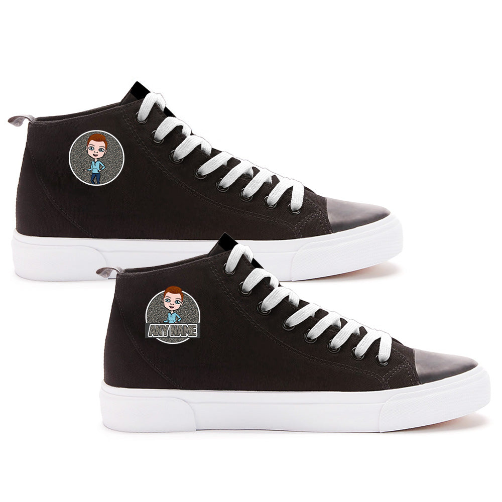 Jnr Boys X AKEDO Leopard High Top Trainers - Black & White