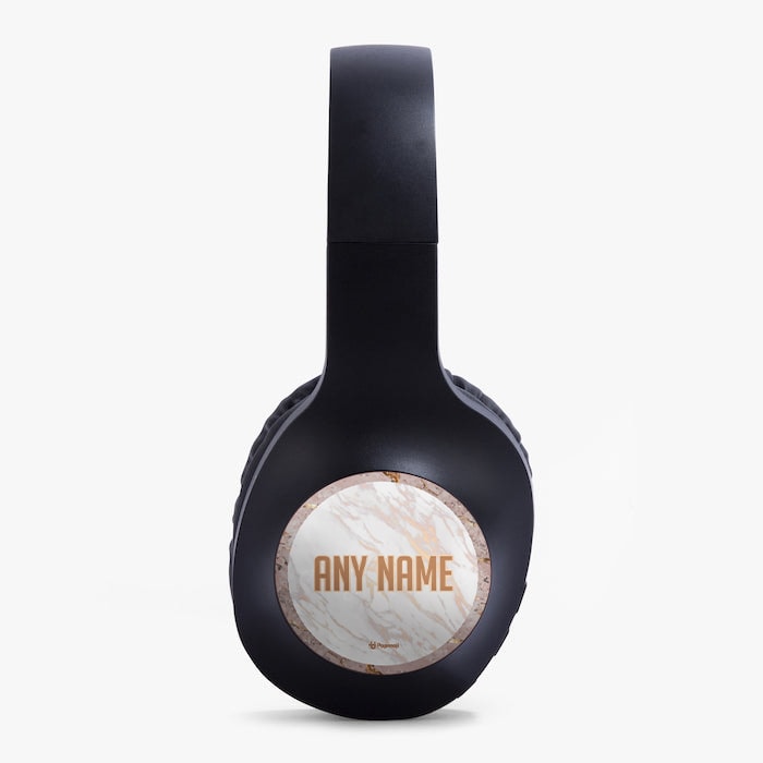 ClaireaBella Girls Gold Marble Personalised Wireless Headphones