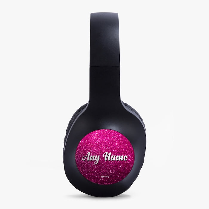 ClaireaBella Pink Glitter Effect Personalised Wireless Headphones