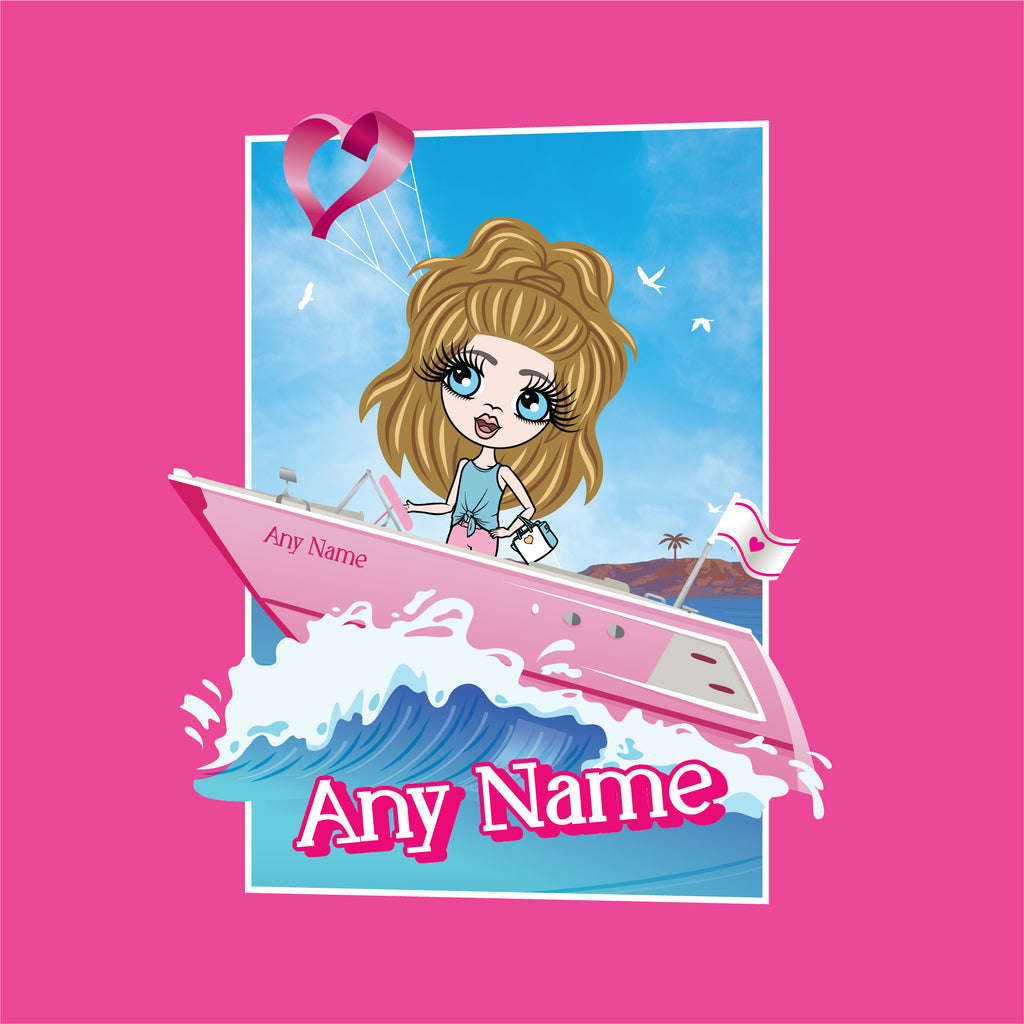 ClaireaBella Girls Personalised Pink Pleasure Cruise Onesie