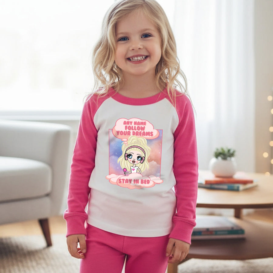 ClaireaBella Girls Personalised Follow Your Dreams Pyjamas