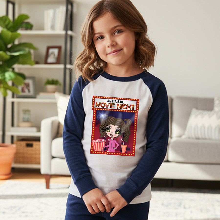 ClaireaBella Girls Personalised Movie Night Pyjamas